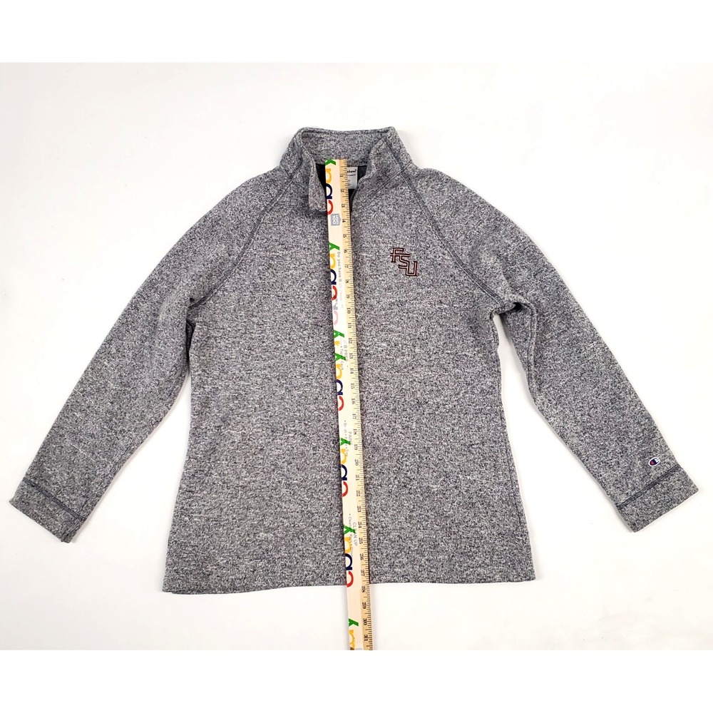 Champion FSU Seminoles Women's Quarter Zip Fleece Pullover Gray size 2XL - Picture 2 of 10